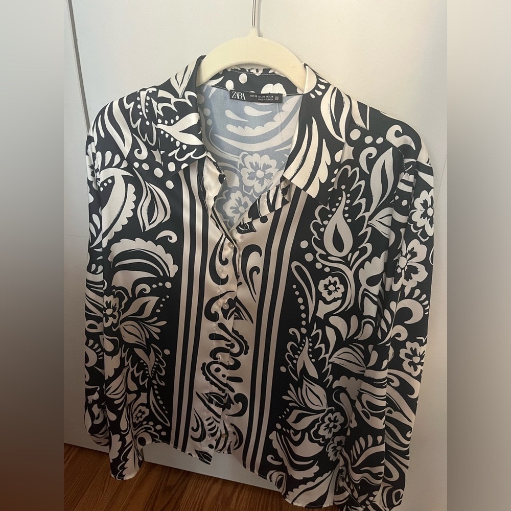 Zara silk button down